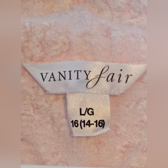 Vtg Pedal Pink Ruffled Long Flanel Floral Nightgown Size L Cozy GrannyCore Warm - Picture 5 of 8